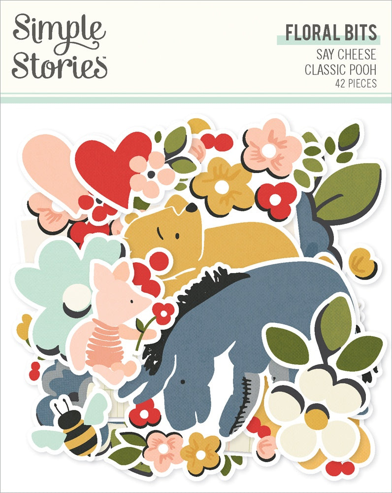 Simple Stories SAY CHEESE CLASSIC POOH Floral Bits 42pc