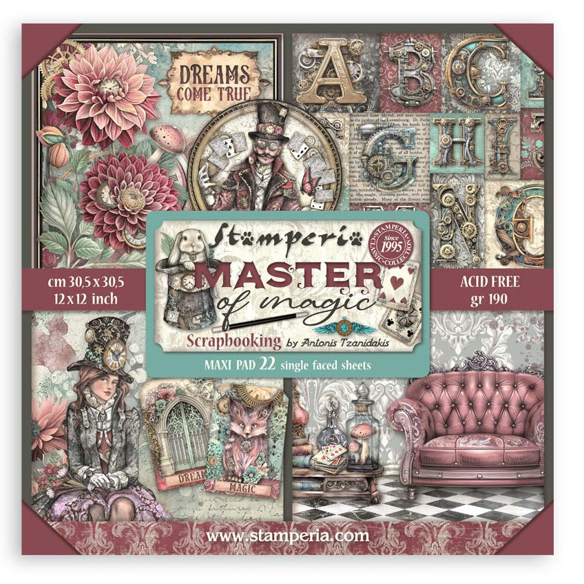 Stamperia Master Of Magic MAXI PAD 12&quot;X12&quot; Scrapbook Paper Pack