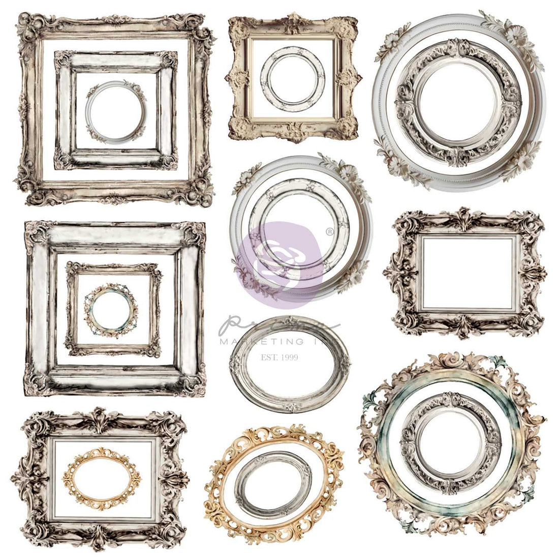 Prima RETURN TO WONDERLAND EPHEMERA Vintage Frames 40pc