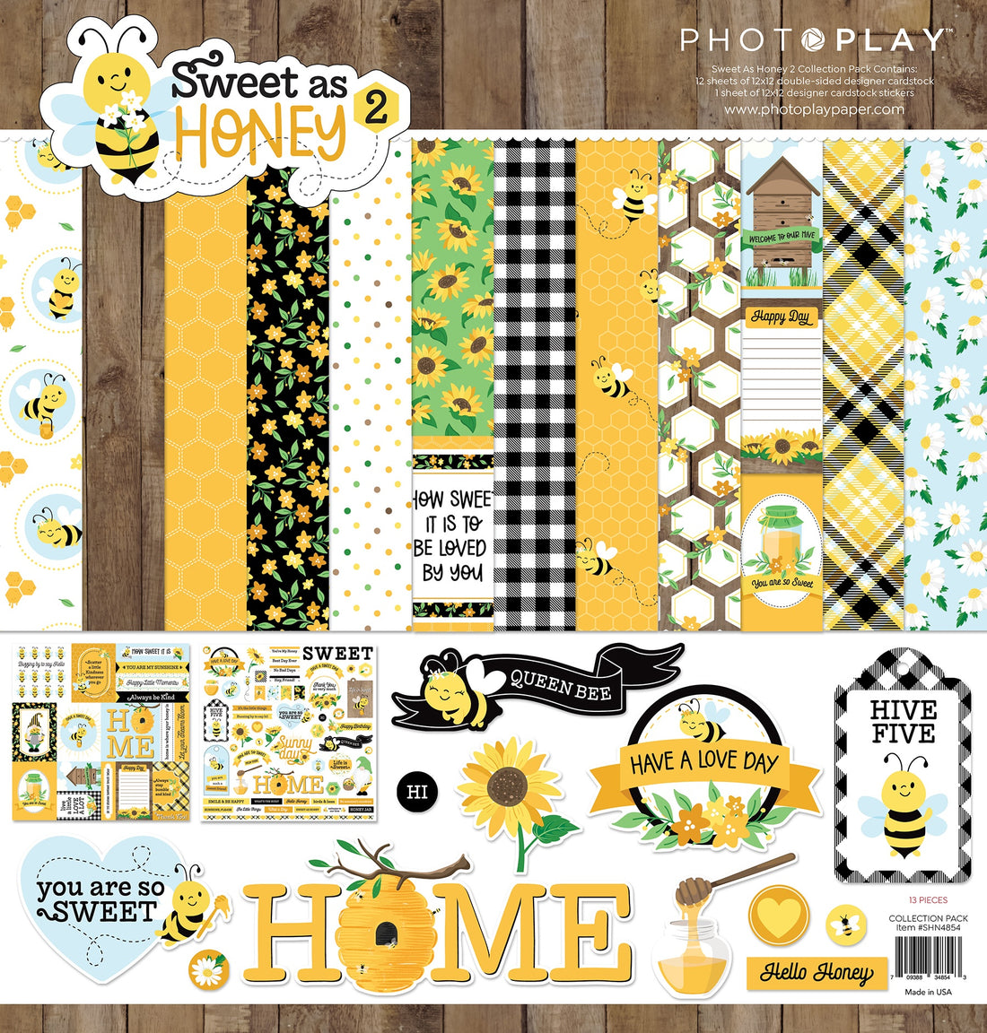 Photoplay SWEET AS HONEY 2 12X12 Paper Collection Pack