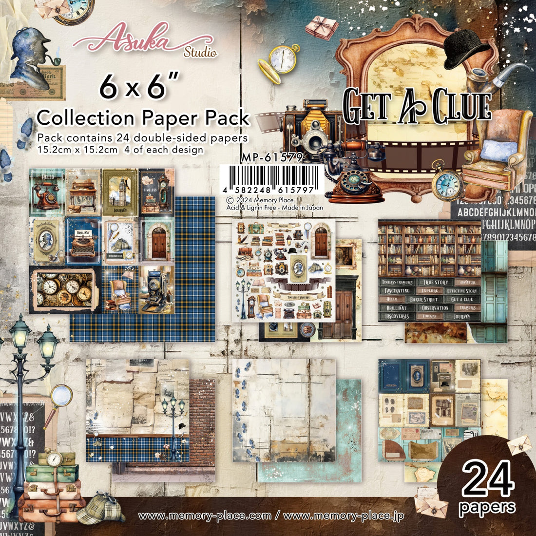 Asuka Studio GET A CLUE 6”X6” Collection Paper Pack