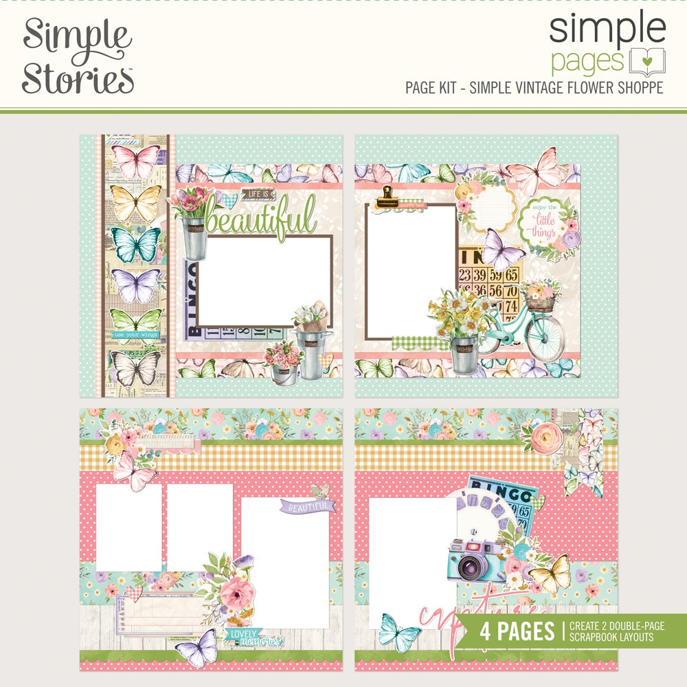 Simple Stories Simple Pages VINTAGE FLOWER SHOPPE Page Kit