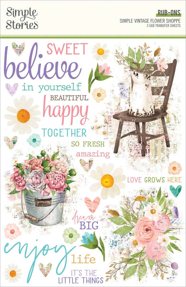 Simple Stories Simple Vintage FLOWER SHOPPE Rubons