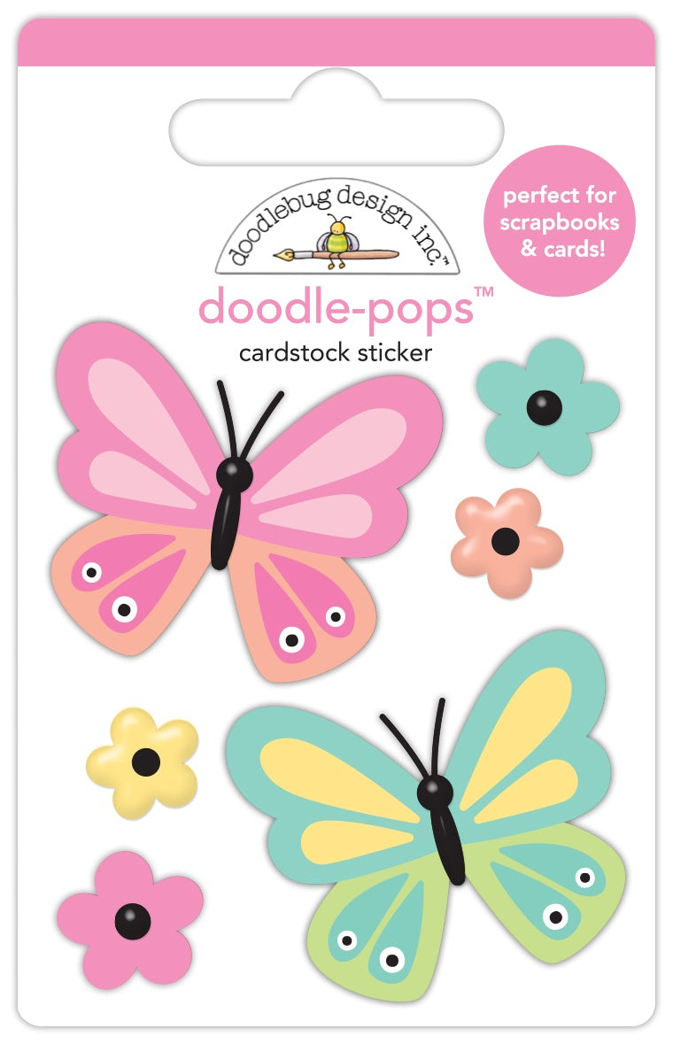 Doodlebug Doodle-Pops BUTTERFLY KISSES 3D Stickers