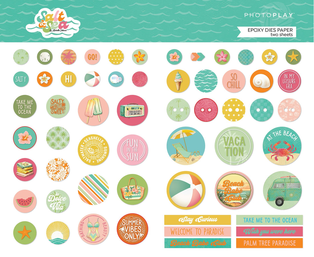 Photoplay SALT &amp; SEA Epoxy Dies Paper 2 Sheets