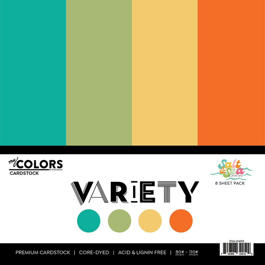 Photoplay My Colors SALT &amp; SEA 12X12 Variety Paper Pack