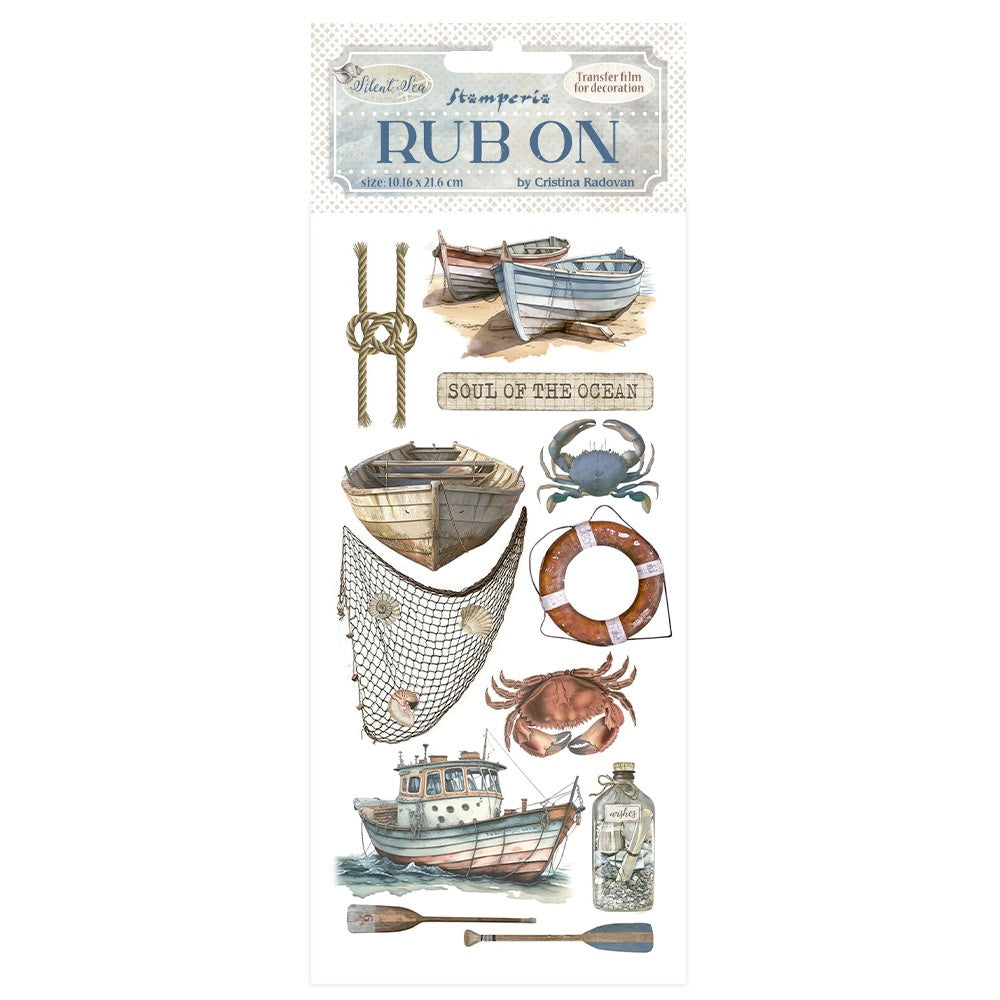 Stamperia Silent Sea BOAT RUB ON Rubon Sheet
