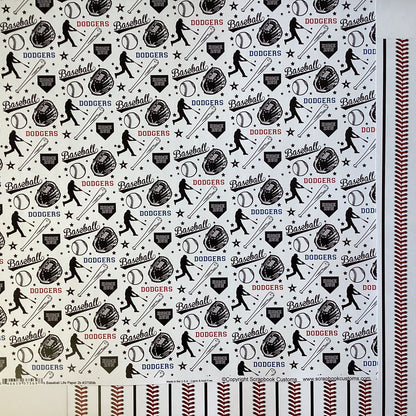 Scrapbooksrus DODGERS BASEBALL 12&quot;X12&quot; Scrapbook Paper Kit 12 Sheets
