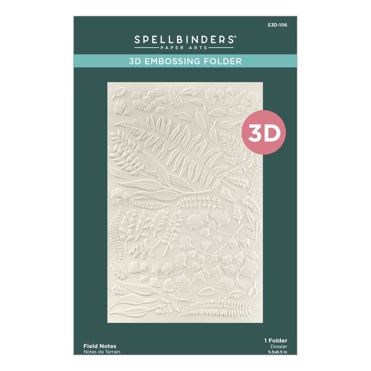 Spellbinders FIELD NOTES 3D Embossing Folder 5.5X8.5