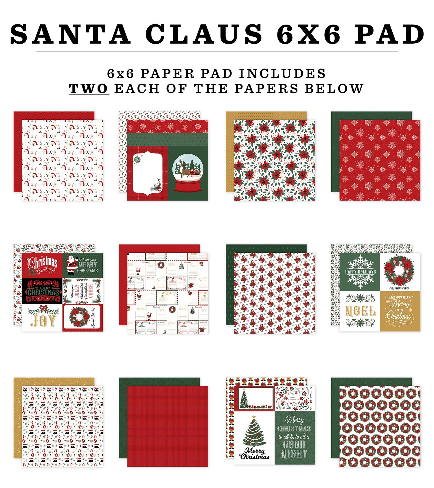 Echo Park SANTA CLAUSE 6&quot;X6&quot; Paper Pad