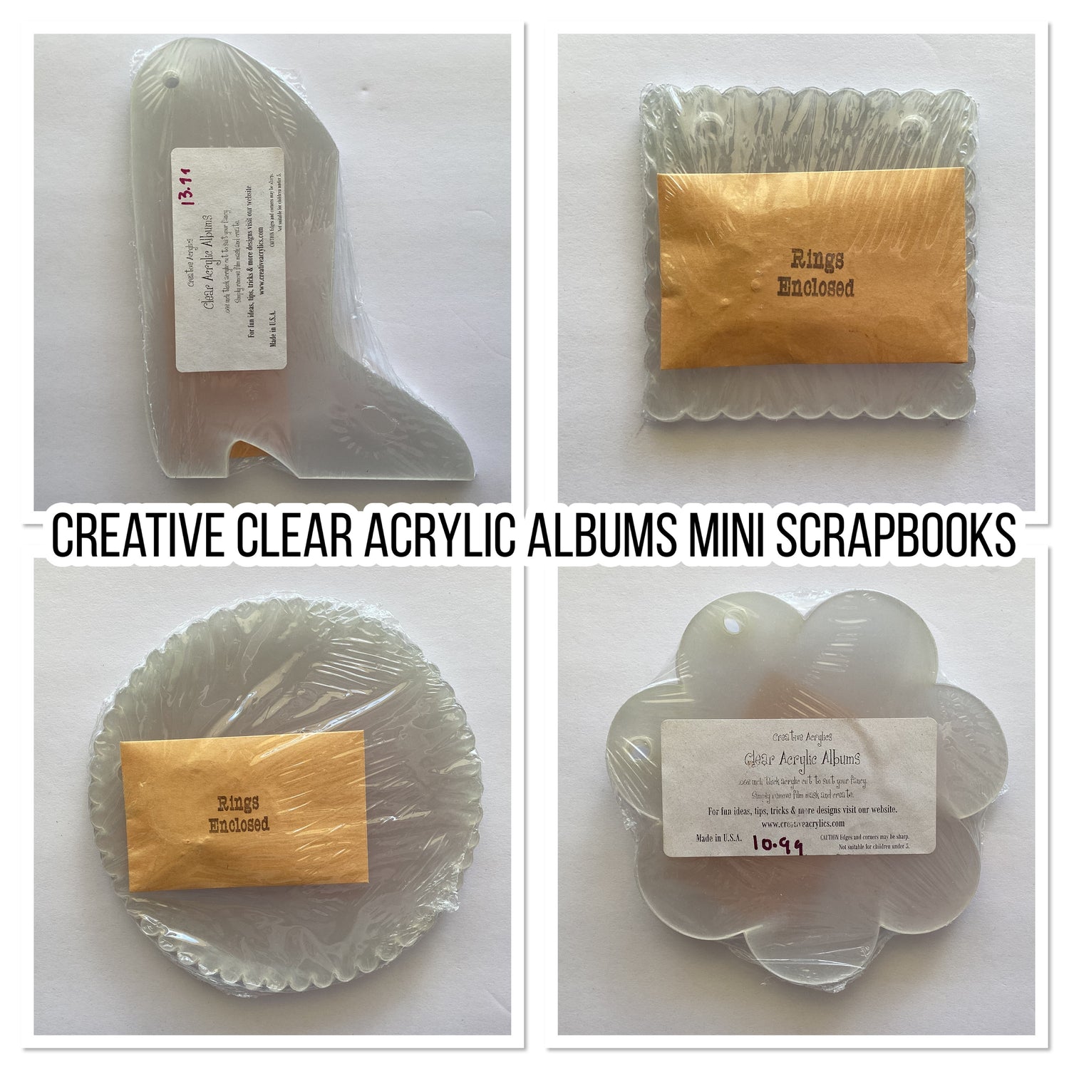 Creative CLEAR ACRYLIC ALBUMS Mini Scrapbooks