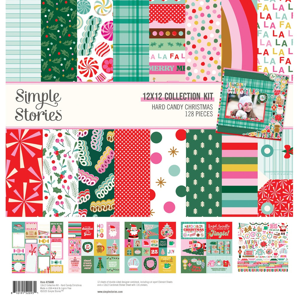 Simple Stories HARD CANDY CHRISTMAS 12&quot;X12&quot; Collection Kit