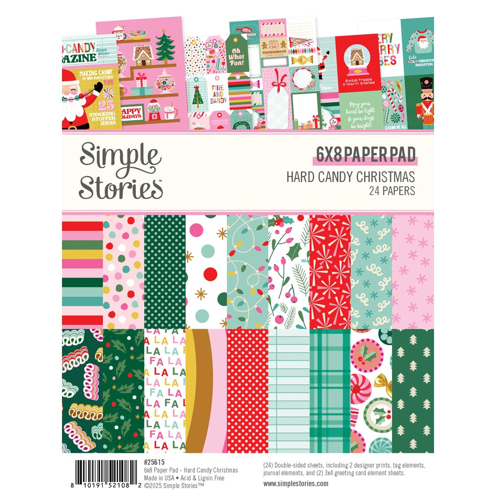 Simple Stories HARD CANDY CHRISTMAS 6”X8” Paper Pad