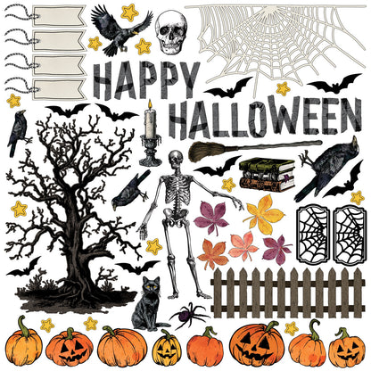 49 and Market Vicki Boutin CURIOSITIES IN WILLOW GROVE 12”X12” Halloween Assortment Pack