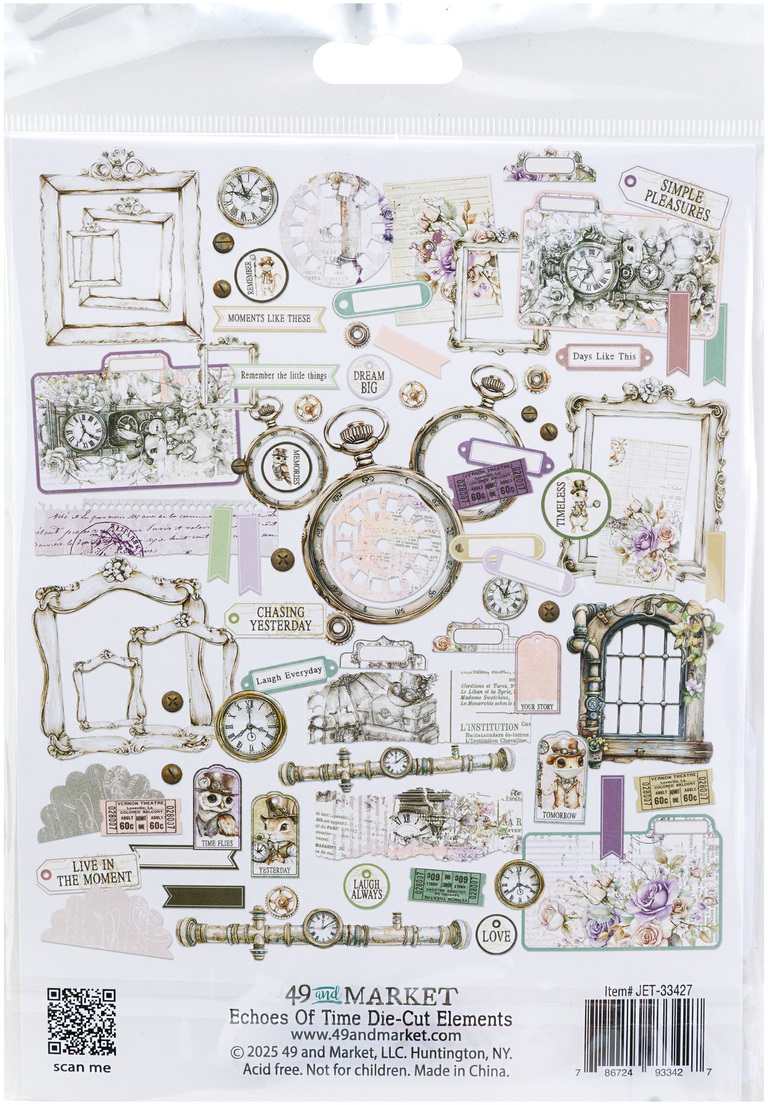 49 and Market ECHOES OF TIME Die-Cut Elements 83pc