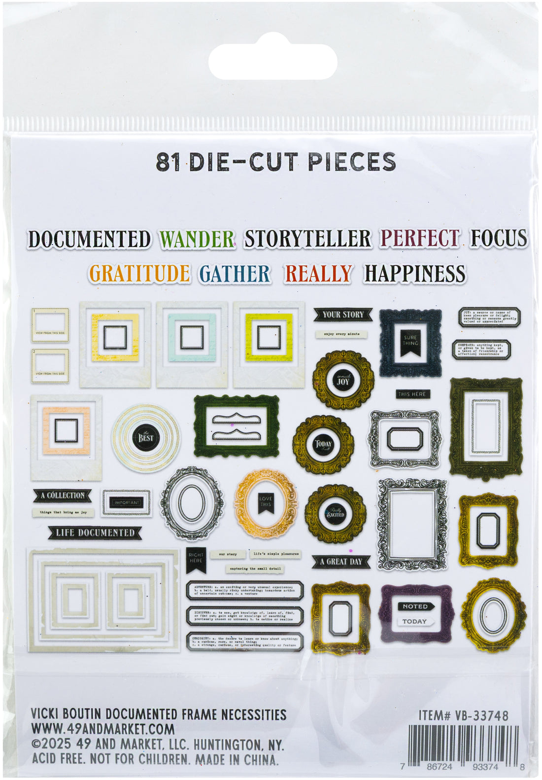 49 and Market Vicki Boutin DOCUMENTED Frame Necessities 81pc