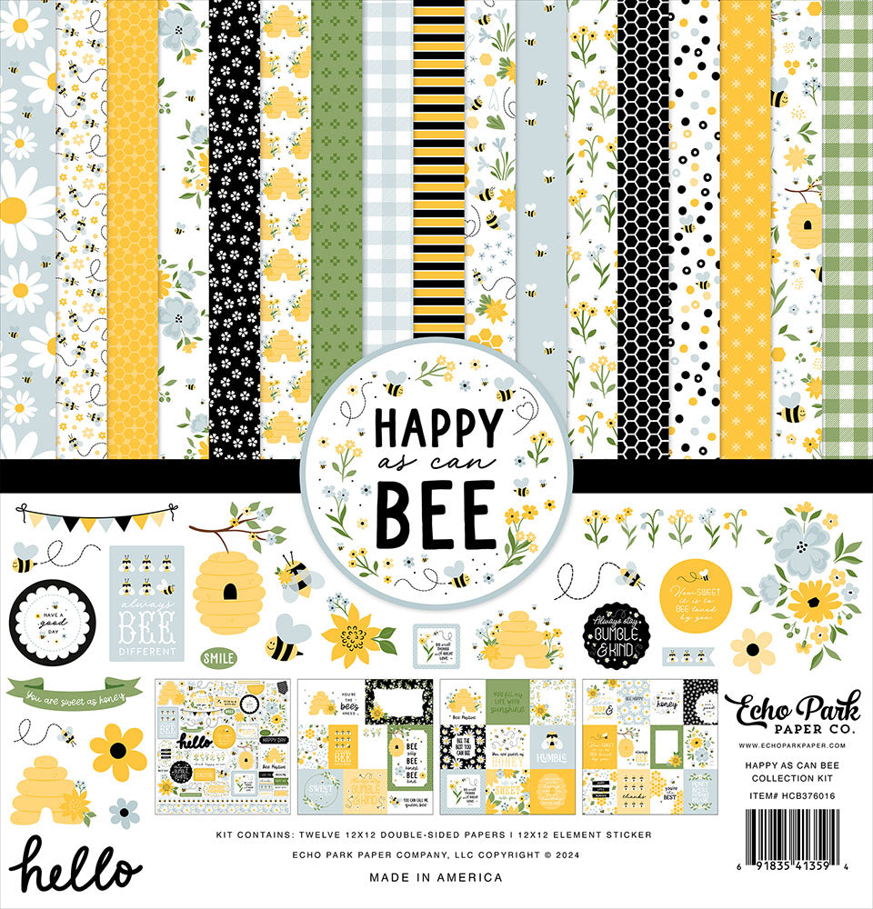 Echo Park  12&quot;x12&quot; HAPPY AS CAN BEE COLLECTION KIT 13pc