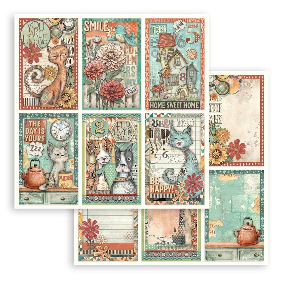 Stamperia FURRY FRIENDS 12”X12” Scrapbook Paper Pack