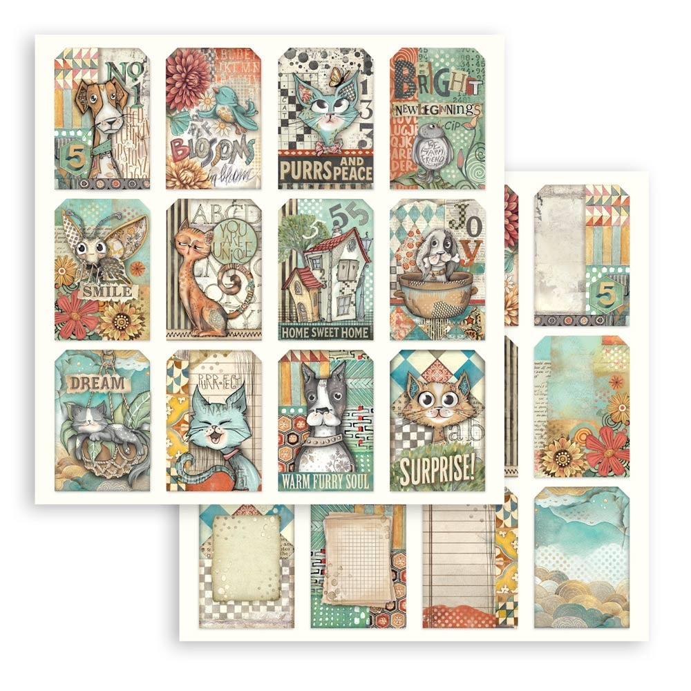 Stamperia FURRY FRIENDS 12”X12” Scrapbook Paper Pack