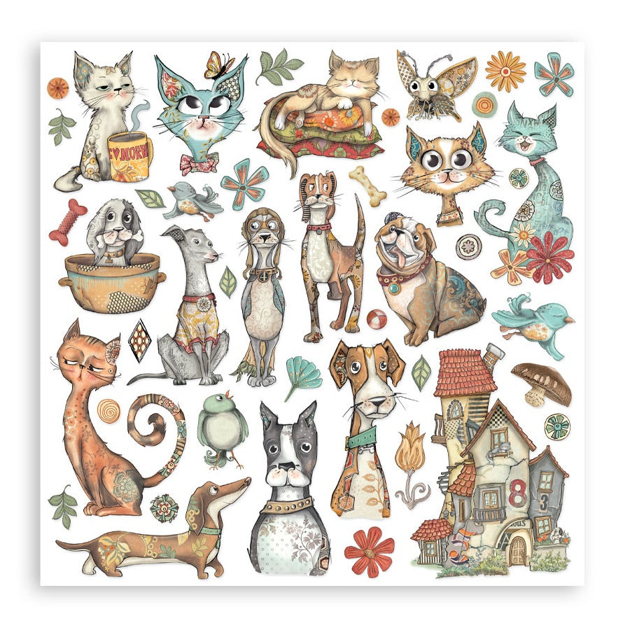 Stamperia FURRY FRIENDS 12”X12” Scrapbook Paper Pack