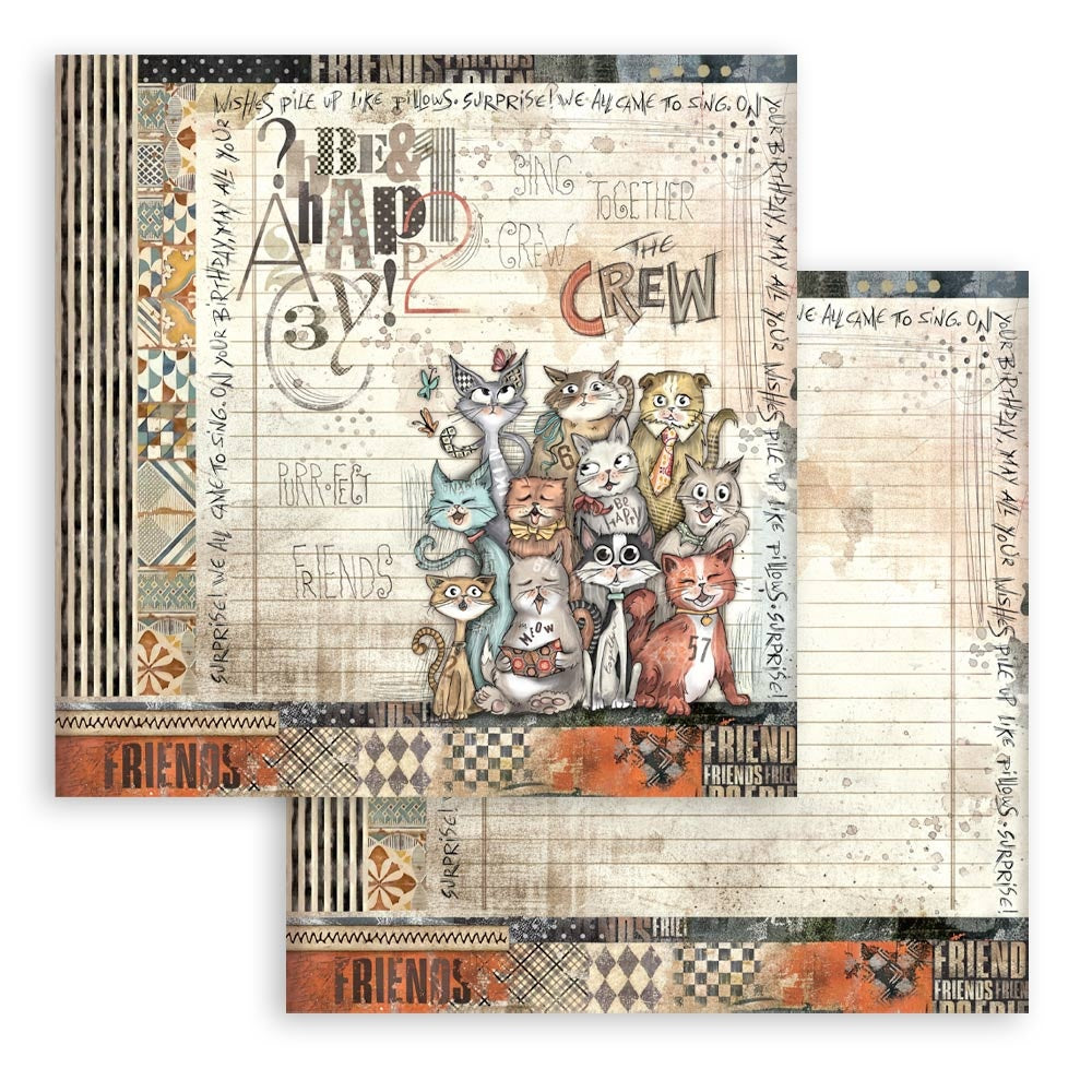 Stamperia FURRY FRIENDS 12”X12” Scrapbook Paper Pack