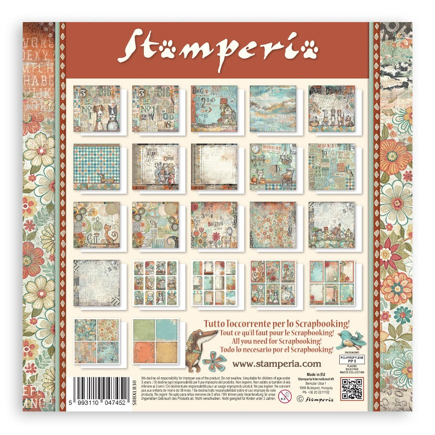 Stamperia Furry Friends MAXI PAD 12”X12” Scrapbook Paper Pack