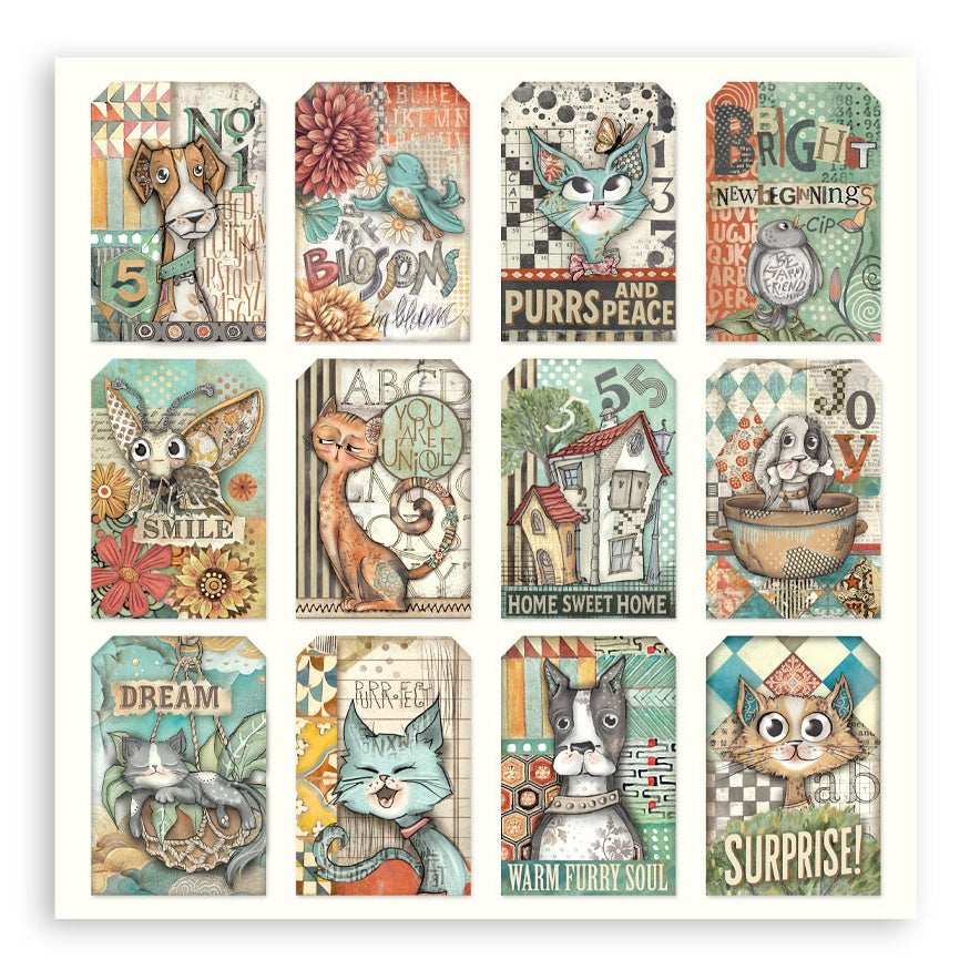 Stamperia Furry Friends MAXI PAD 12”X12” Scrapbook Paper Pack