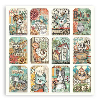 Stamperia Furry Friends MAXI PAD 12”X12” Scrapbook Paper Pack