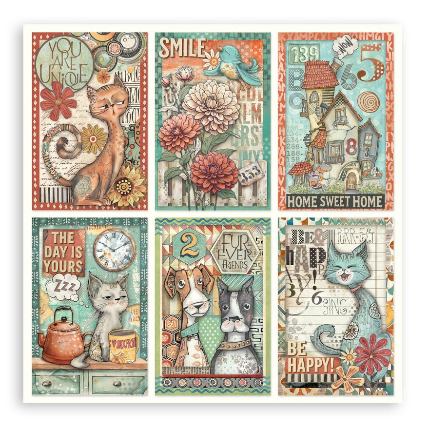 Stamperia Furry Friends MAXI PAD 12”X12” Scrapbook Paper Pack