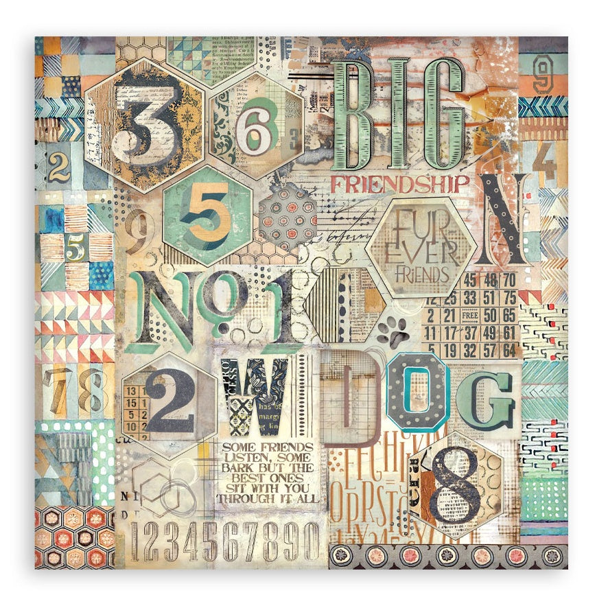 Stamperia Furry Friends MAXI PAD 12”X12” Scrapbook Paper Pack