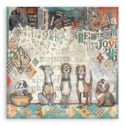 Stamperia Furry Friends MAXI PAD 12”X12” Scrapbook Paper Pack