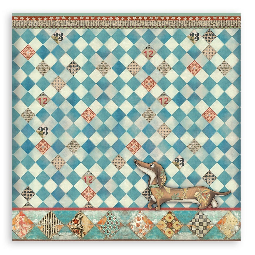 Stamperia Furry Friends MAXI PAD 12”X12” Scrapbook Paper Pack