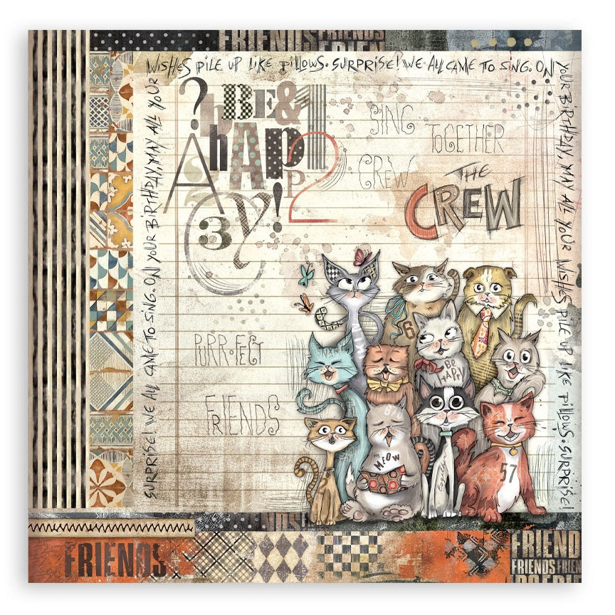 Stamperia Furry Friends MAXI PAD 12”X12” Scrapbook Paper Pack