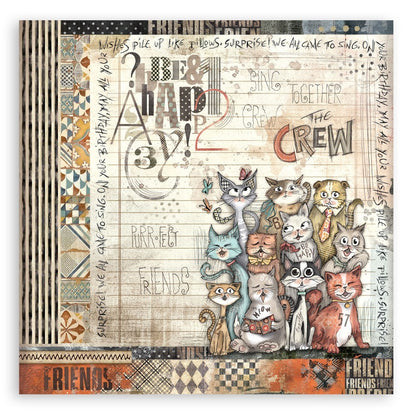 Stamperia Furry Friends MAXI PAD 12”X12” Scrapbook Paper Pack