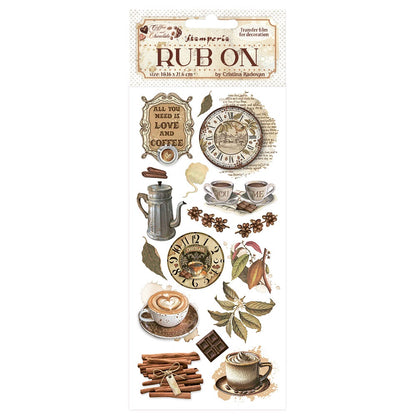 Stamperia COFFEE AND CHOCOLATE RUB ON Rubon Sheet