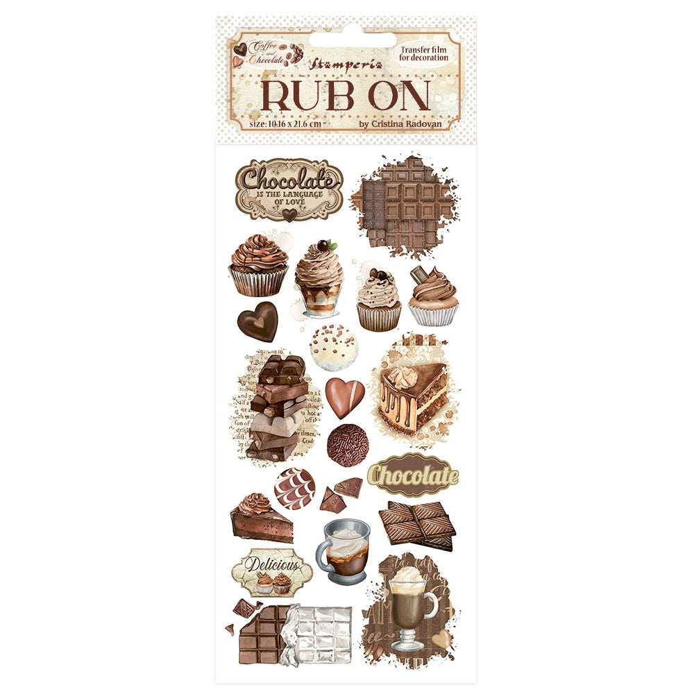 Stamperia COFFEE AND CHOCOLATE RUB ON Rubon Sheet