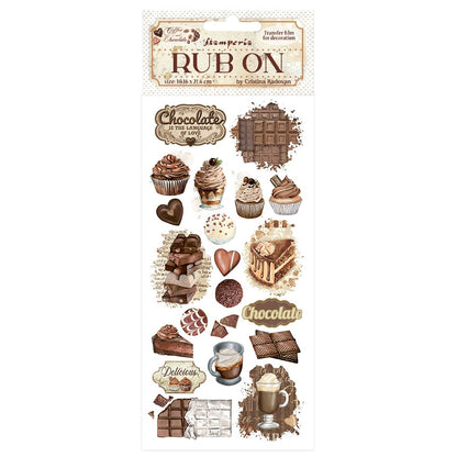 Stamperia COFFEE AND CHOCOLATE RUB ON Rubon Sheet