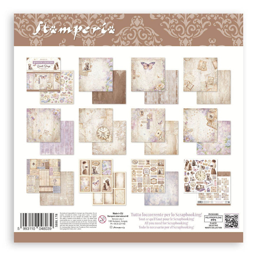 Stamperia QUIET DAYS 12"X12" Scrapbook Paper Pack