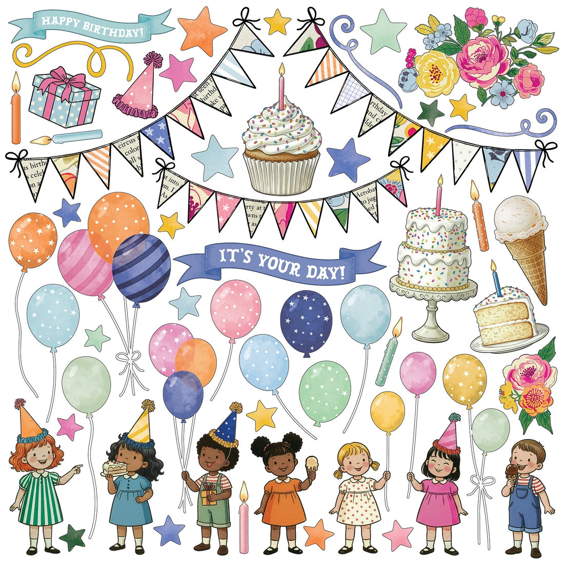 49 and Market IT’S YOUR DAY! 12”X12” All In One Kit 16pc