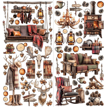 49 and Market TIMBER &amp; TWEED Laser Cut Element Set 137pc