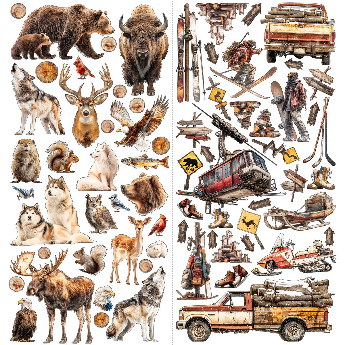 49 and Market TIMBER &amp; TWEED Laser Cut Element Set 137pc