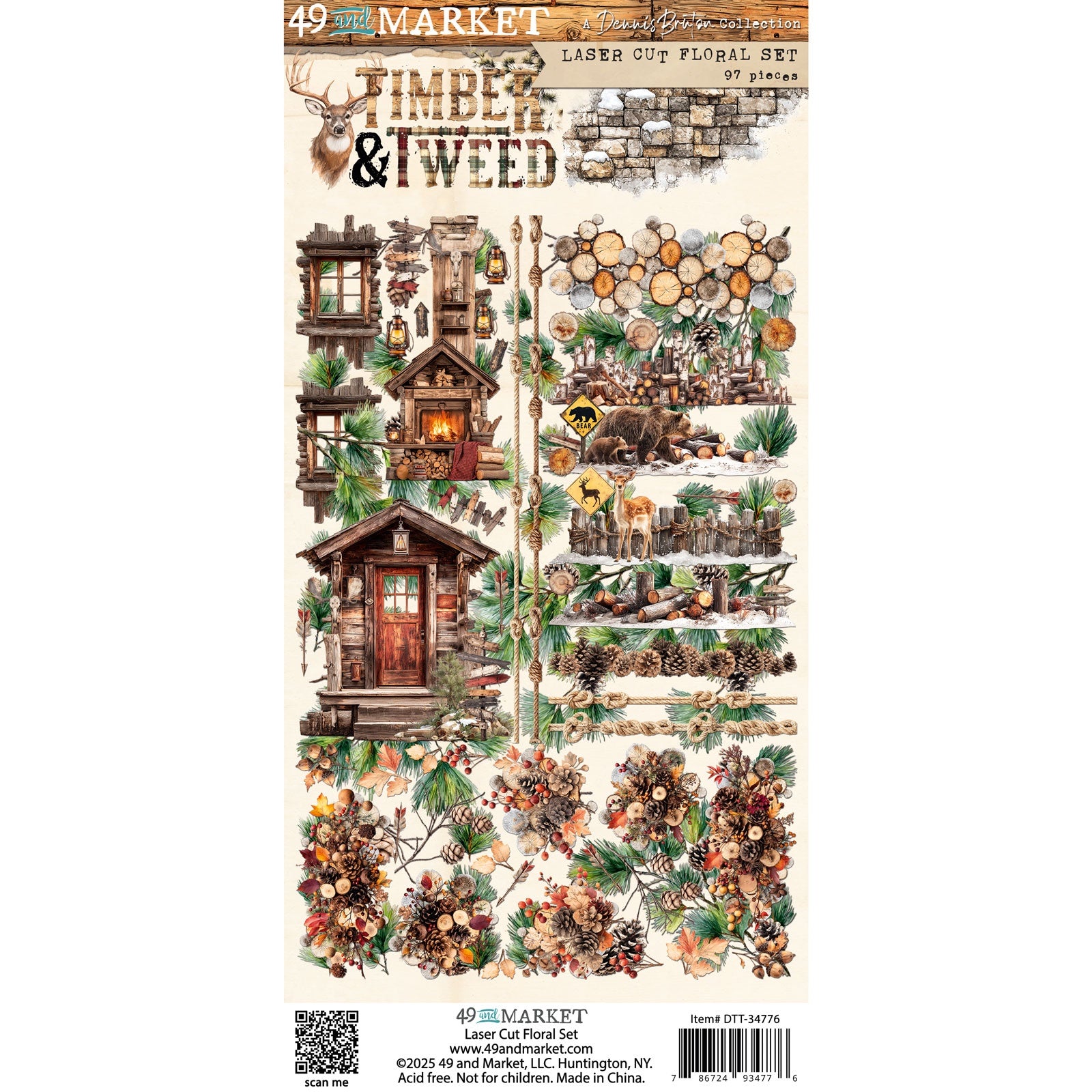49 and Market TIMBER &amp; TWEED Laser Cut Floral Set 97pc