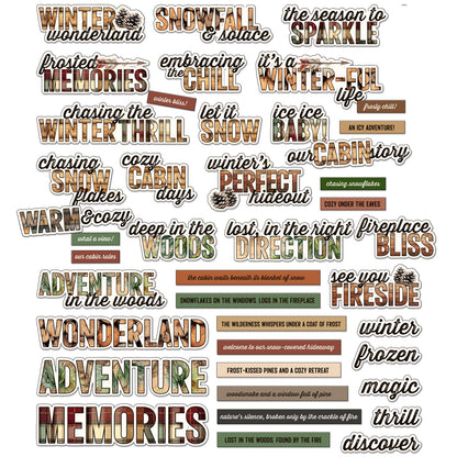 49 and Market TIMBER &amp; TWEED Chipboard Sentiments 42pc
