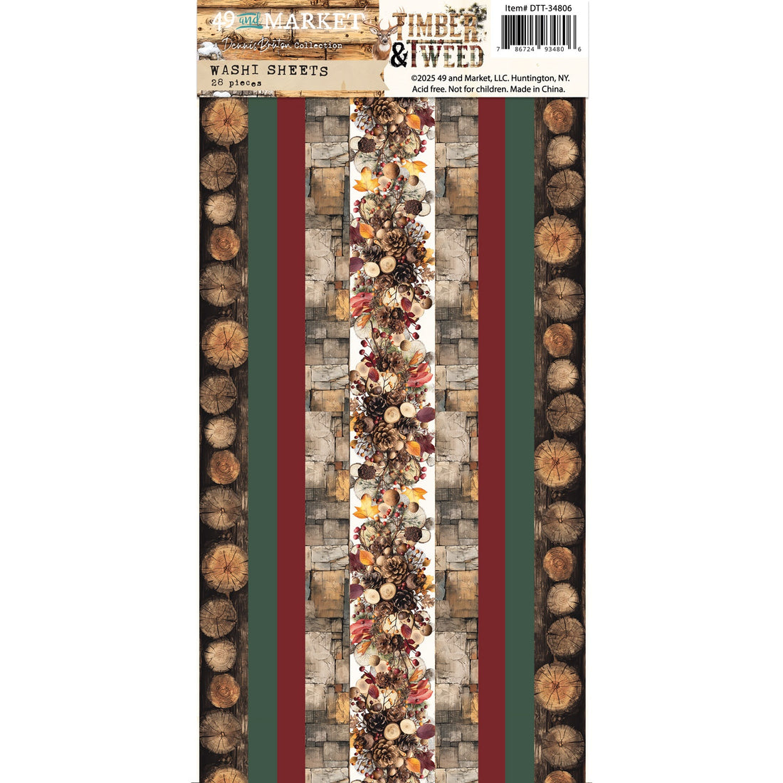 49 and Market TIMBER & TWEED Washi Sheets 28pc