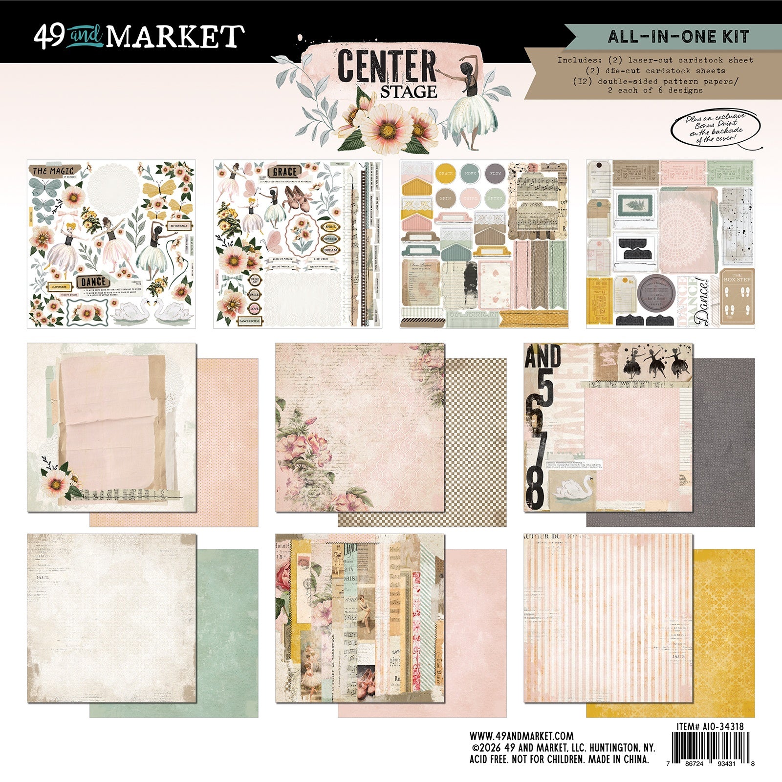 49 and Market CENTER STAGE 12”X12” All In One Kit 16pc
