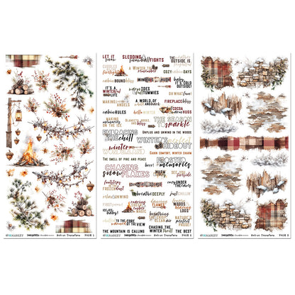 49 and Market TIMBER &amp; TWEED Rub-On Transfer Set