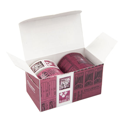 49 and Market Vintage Bits TICKET ESSENTIALS PLUM Perforated Tickets &amp; Stamps 3 Rolls @Scrapbooksrus
