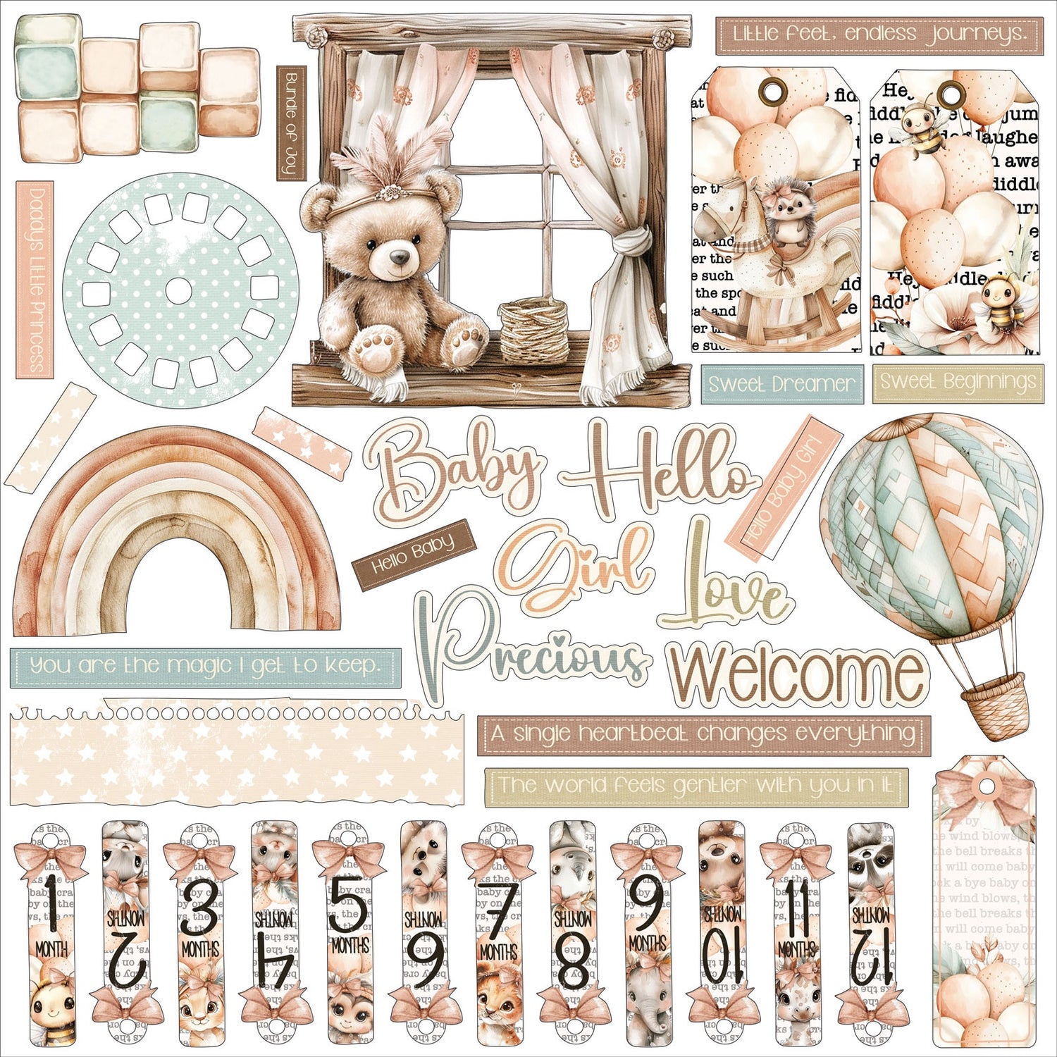 49 and Market LITTLE DREAMERS SUGAR 12”X12” All In One Kit 16pc