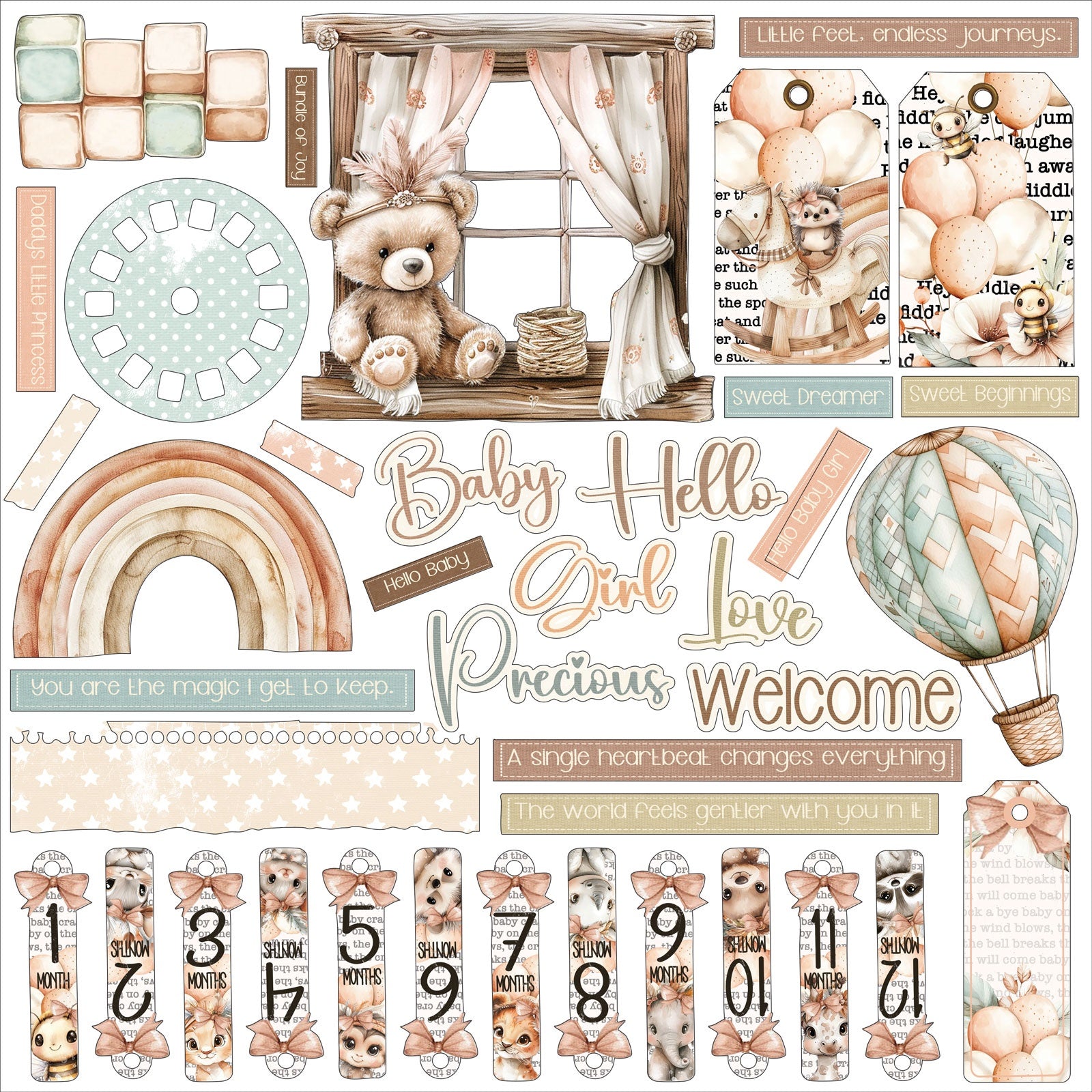 49 and Market LITTLE DREAMERS SUGAR 12”X12” All In One Kit 16pc