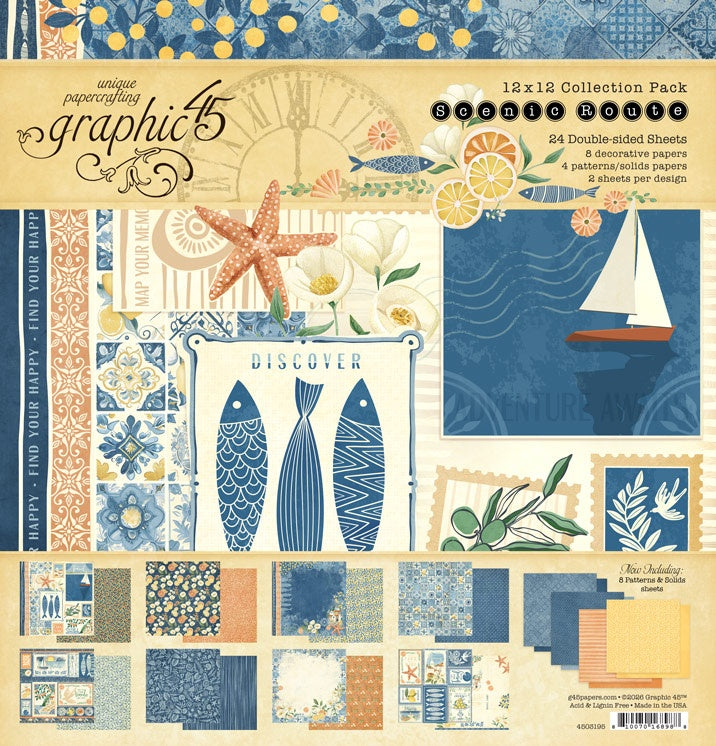 Graphic 45 SCENIC ROUTE 12X12 Collection Pack
